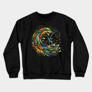 Fisherman Abstract Crewneck Sweatshirt